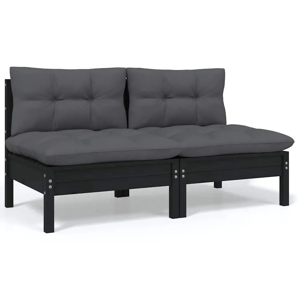 8-Piece Solid Pinewood Garden Lounge Set with Cushions