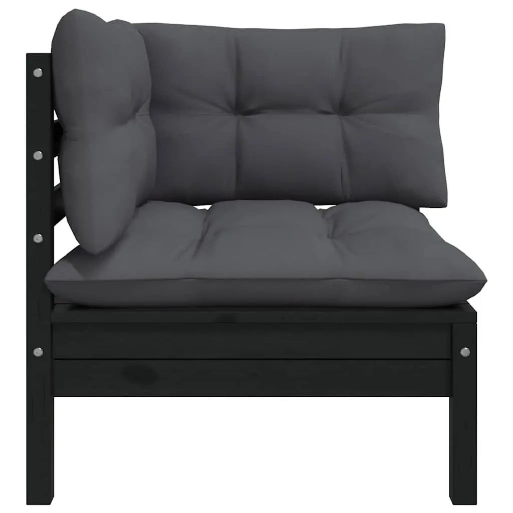 8-Piece Solid Pinewood Garden Lounge Set with Cushions