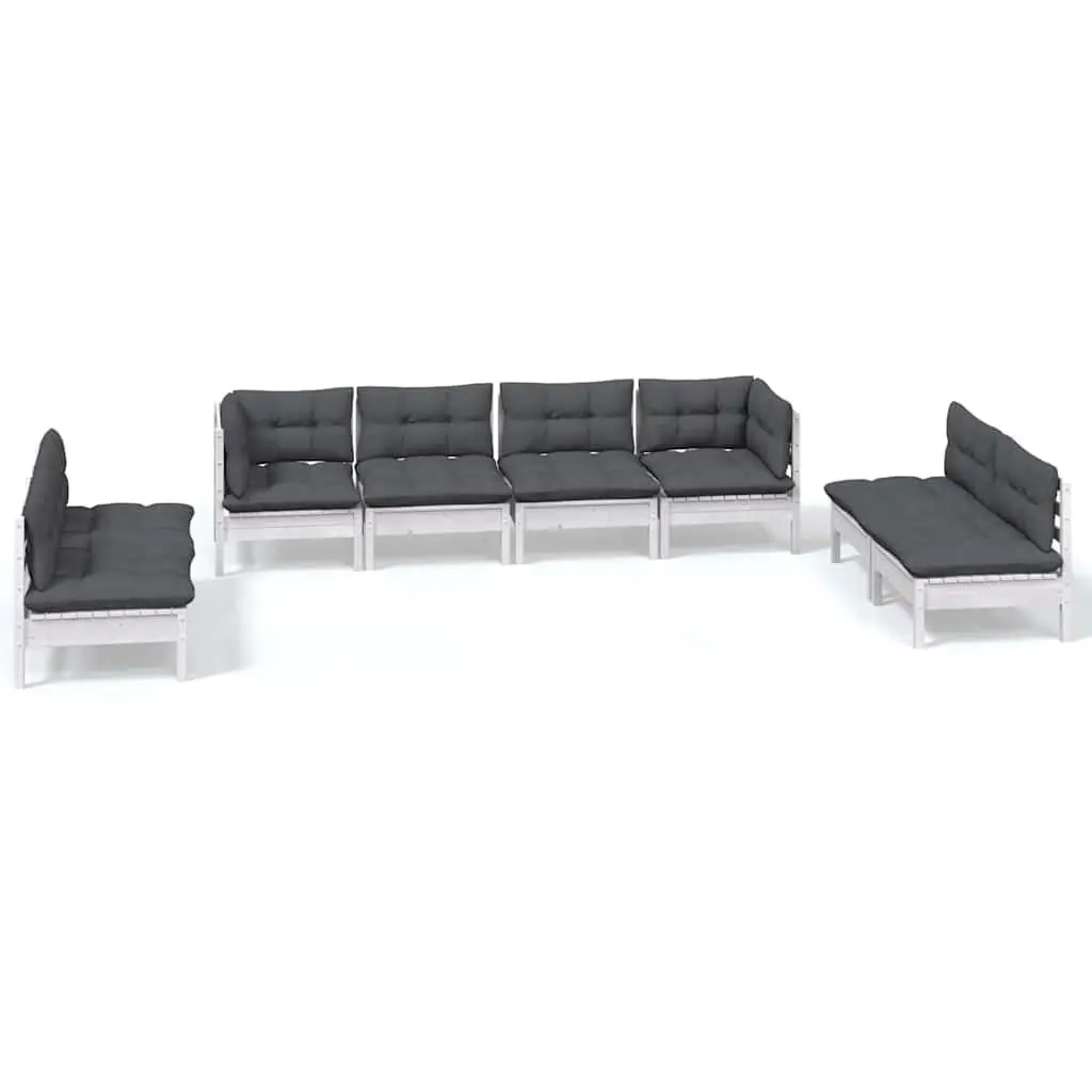 8-Piece Modular Outdoor Patio Lounge Set in White
