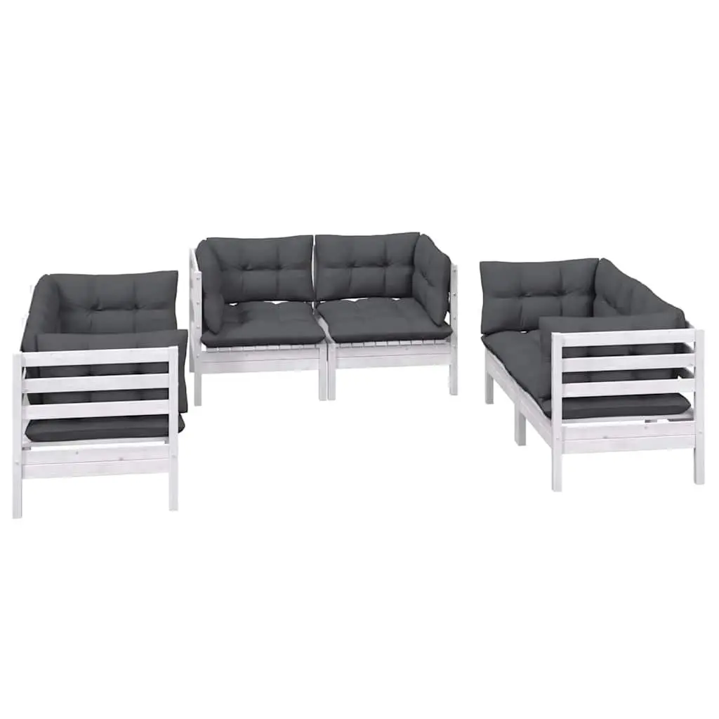 6 Piece Modular Garden Lounge Set with Cushions
