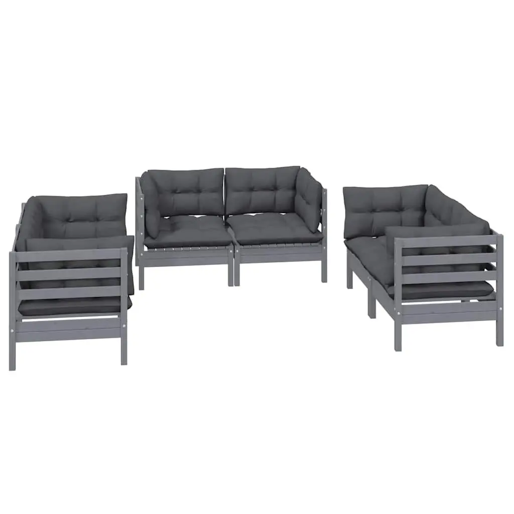6-Piece Grey Garden Lounge Set for Outdoor Use