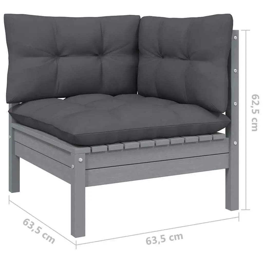 6-Piece Grey Garden Lounge Set for Outdoor Use