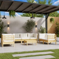 Durable 8 Piece Outdoor Garden Lounge Set with Cushions