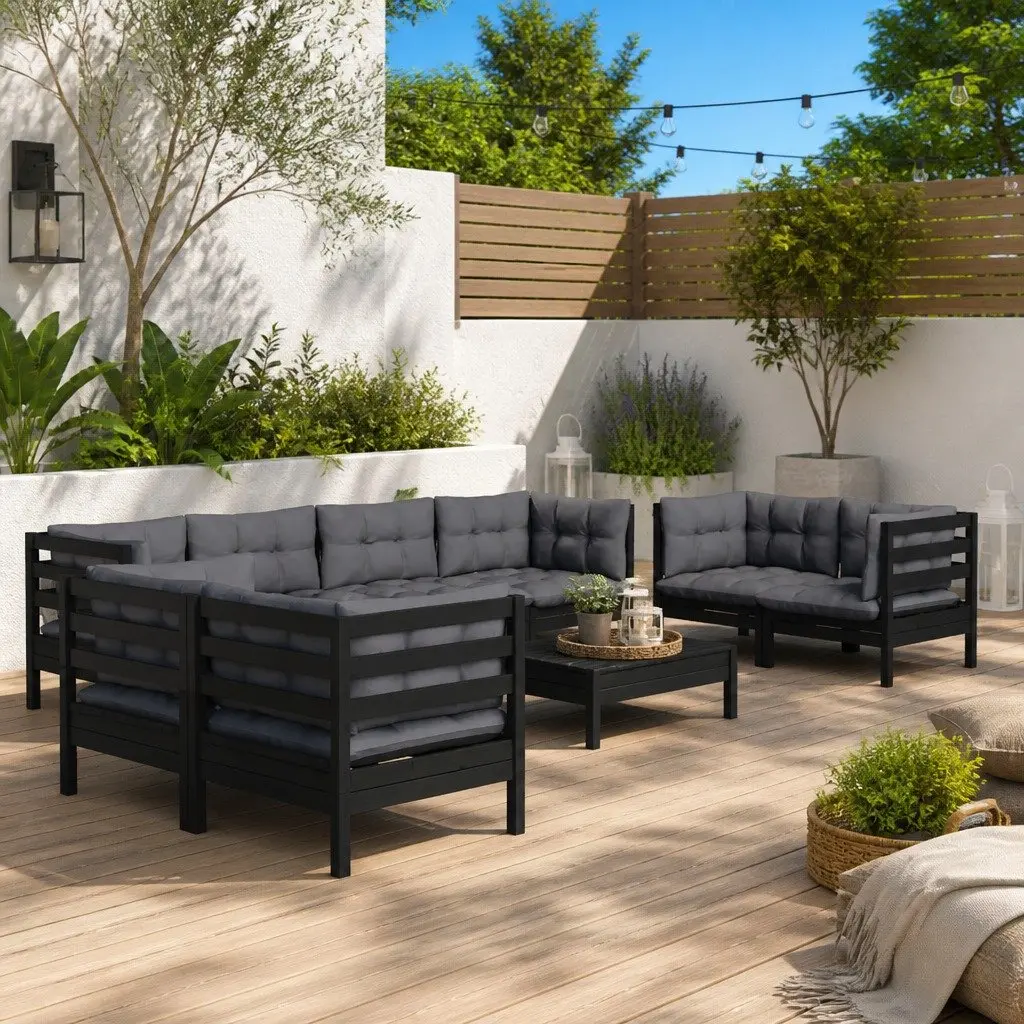 9 Piece Modular Garden Lounge Set with Cushions
