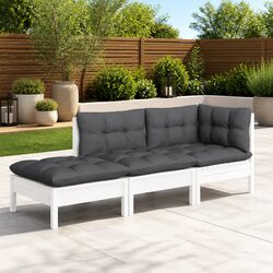 Premium Garden Lounge Set: 3-Piece Solid Pine Furniture