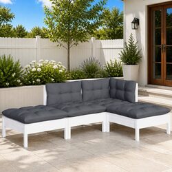 Durable 4-Piece Garden Lounge Set with Cushions