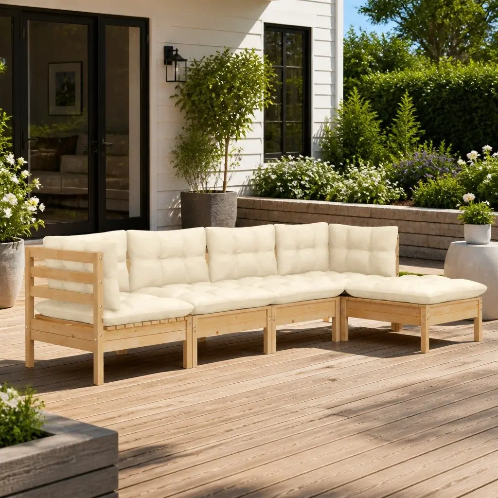 5 Piece Outdoor Lounge Set with Cushions