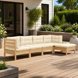 High-Quality 5 Piece Outdoor Lounge Set with Cushions