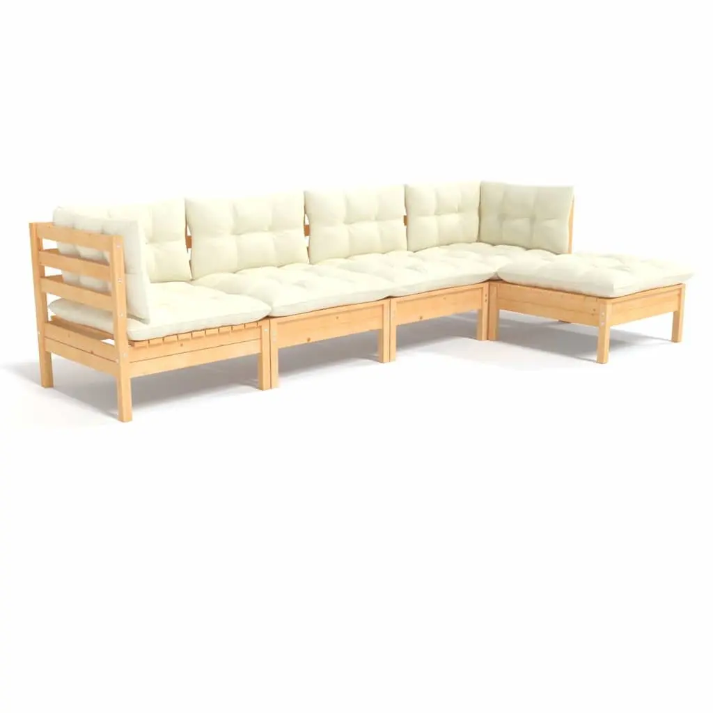 5 Piece Outdoor Lounge Set with Cushions