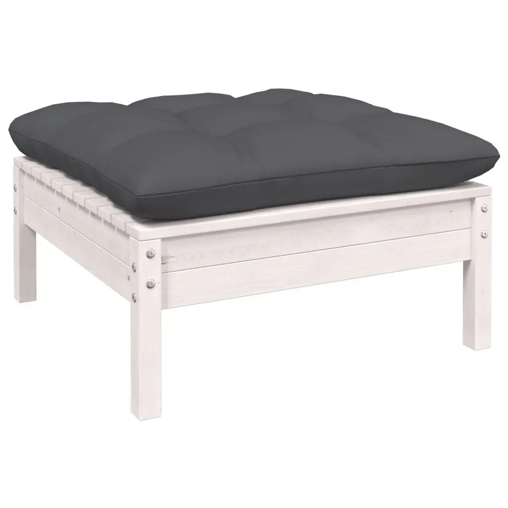6-Piece Outdoor Lounge Set in White Pinewood