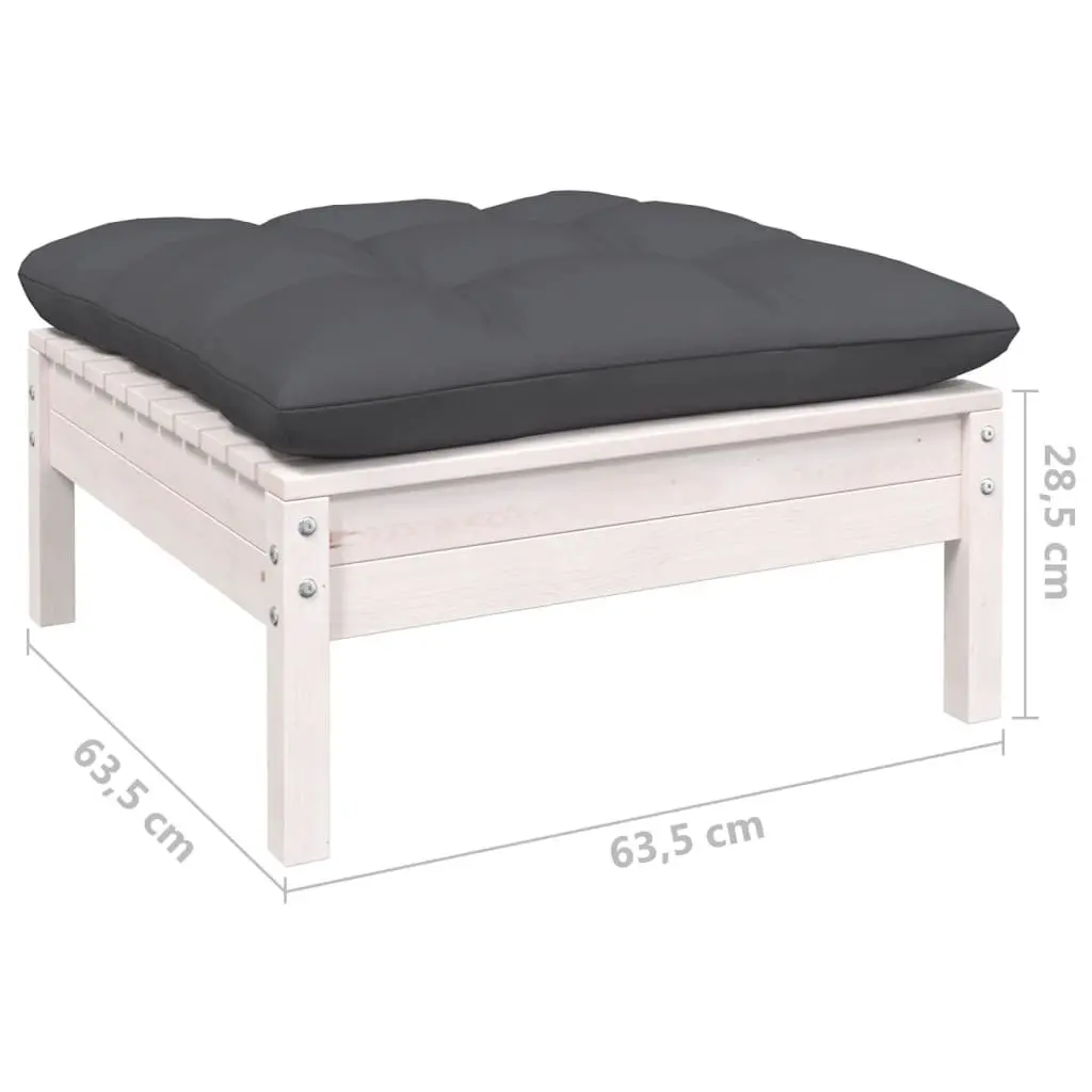 6-Piece Outdoor Lounge Set in White Pinewood