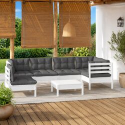 7-Piece Modular Patio Furniture Set in White
