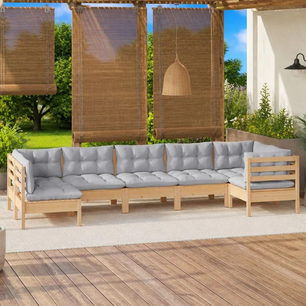 7 Piece Modular Garden Lounge Set with Cushions