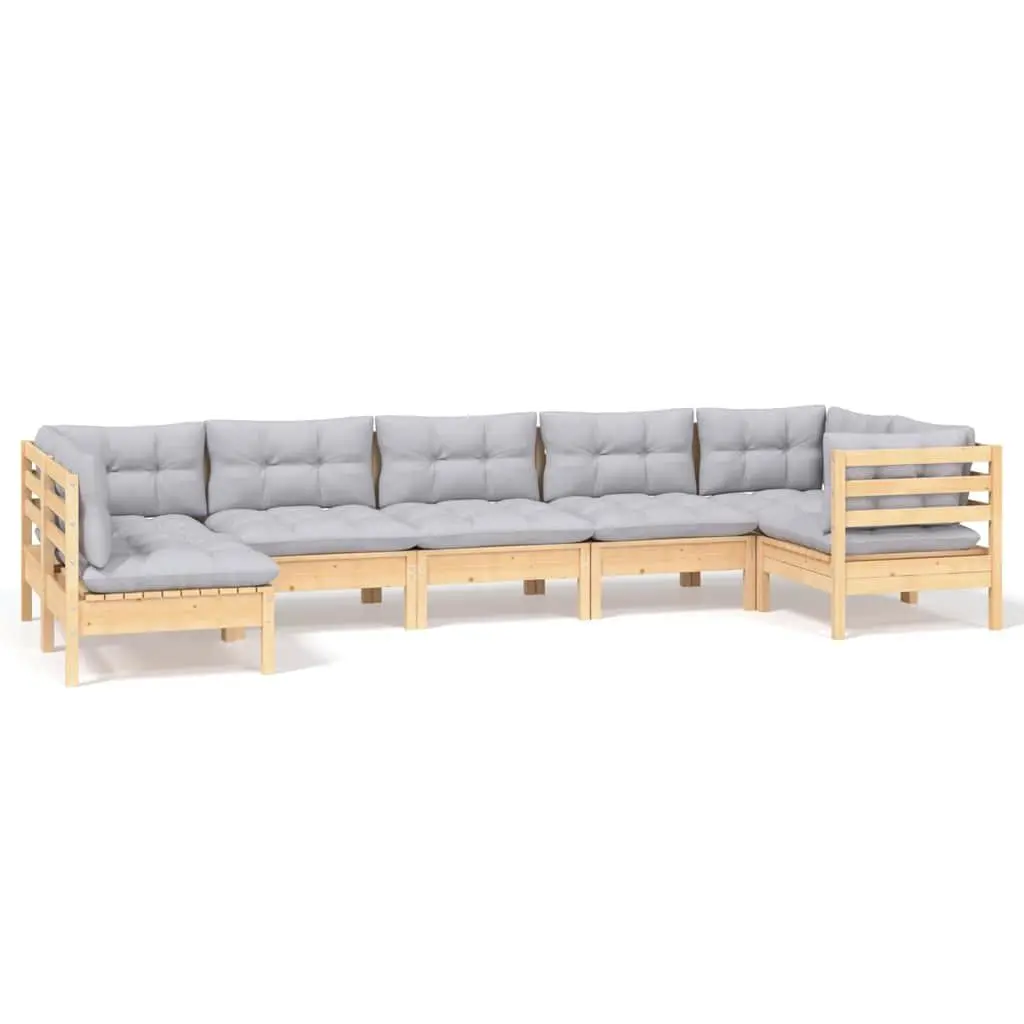 7 Piece Modular Garden Lounge Set with Cushions