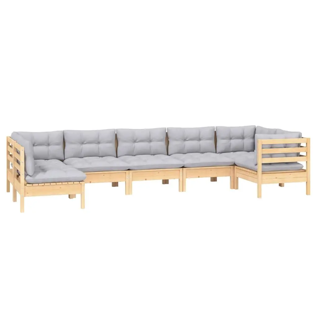 7 Piece Modular Garden Lounge Set with Cushions