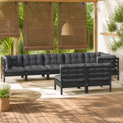 Durable 8 Piece Garden Lounge Set with Cushions