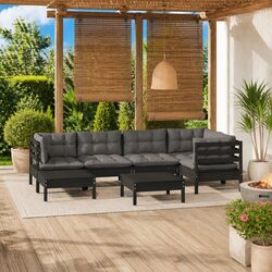 High-Quality 7 Piece Modular Garden Lounge Set with Cushions