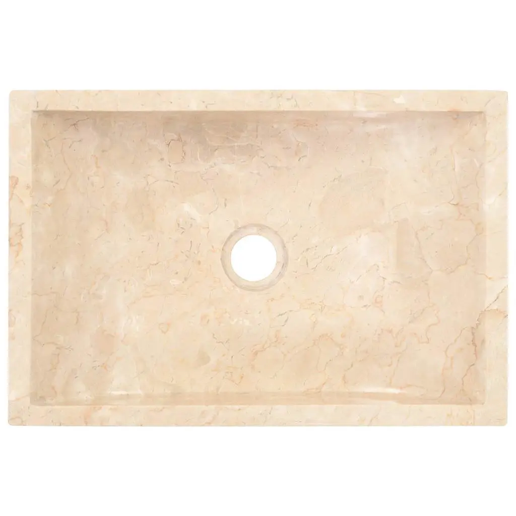 Cream Marble Bathroom Vanity with Dual Sinks