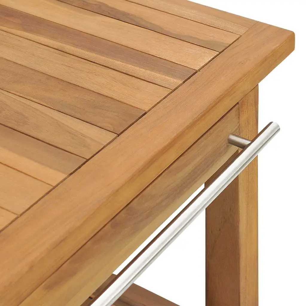 Teak Wood Bathroom Vanity with Dual Sinks