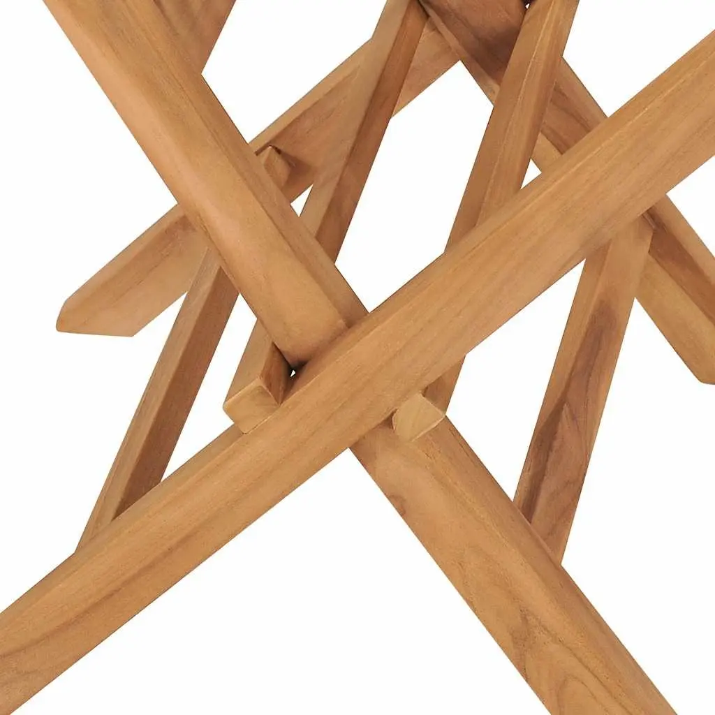 Folding Garden Chairs Solid Teak Wood Brown 6 Piece Set