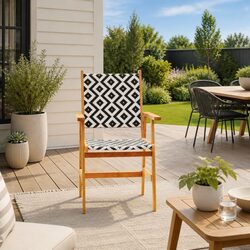 Sturdy Acacia Wood Garden Chairs Set of 6 for Outdoors