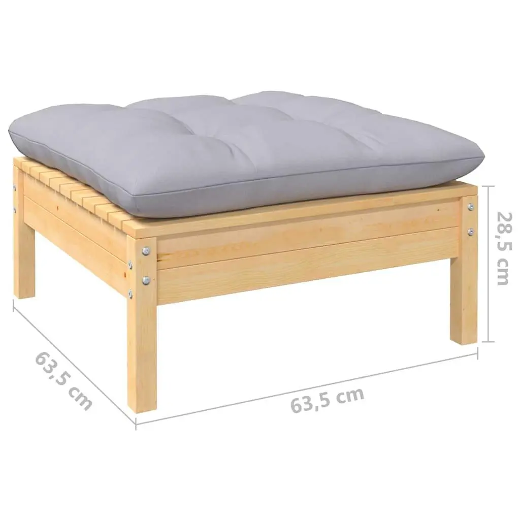 9-Piece Garden Lounge Set with Durable Grey Cushions