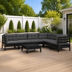 Durable 7 Piece Garden Lounge Set with Cushions