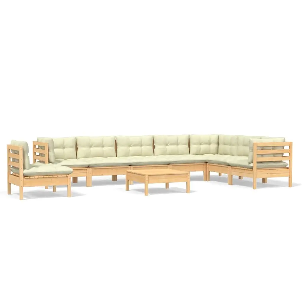 9 Piece Modular Garden Lounge Set in Cream