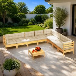 9-Piece Outdoor Furniture Patio Lounge Set with Cushions