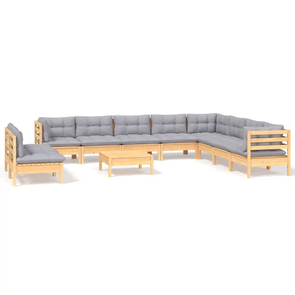 Modular Outdoor Patio Furniture Set with Grey Cushions