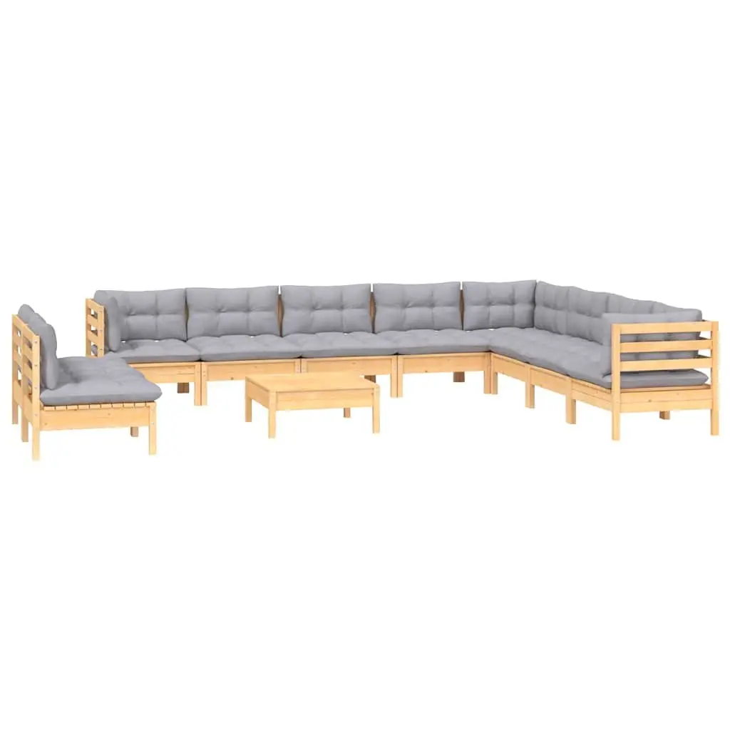 Modular Outdoor Patio Furniture Set with Grey Cushions
