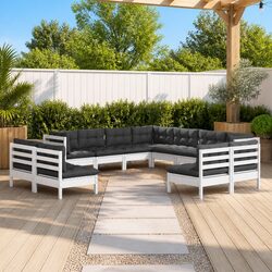 Sturdy 11 Piece Garden Lounge Set with Cushions