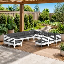 Durable 13-Piece White Outdoor Lounge Furniture Set