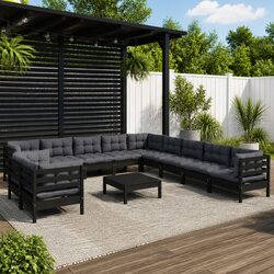 High-Quality 12 Piece Garden Lounge Set with Cushions