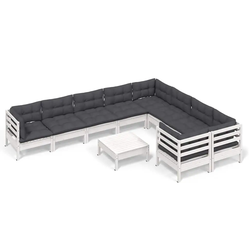 Modular 10-Piece Outdoor Lounge Set with Cushions