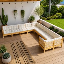 10 Piece Modular Garden Lounge Set for Outdoor Relaxation