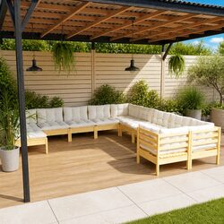 Premium 11 Piece Modular Patio Lounge Set with Cushions
