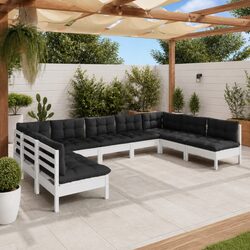 Durable White Modular Garden Lounge Set with Cushions