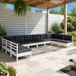 Premium 10 Piece Modular Garden Lounge Set in White