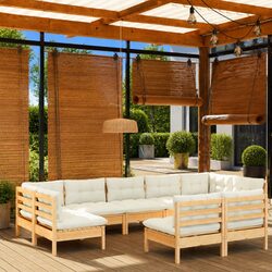 9 Piece Modular Garden Lounge Set with Cushions