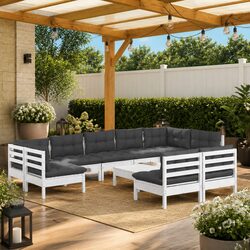 10-Piece Modular Garden Lounge Set with Cushions