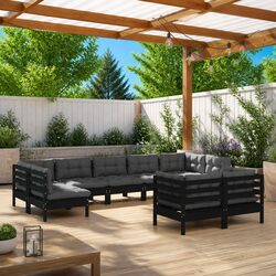 9 Piece Modular Garden Lounge Set with Cushions