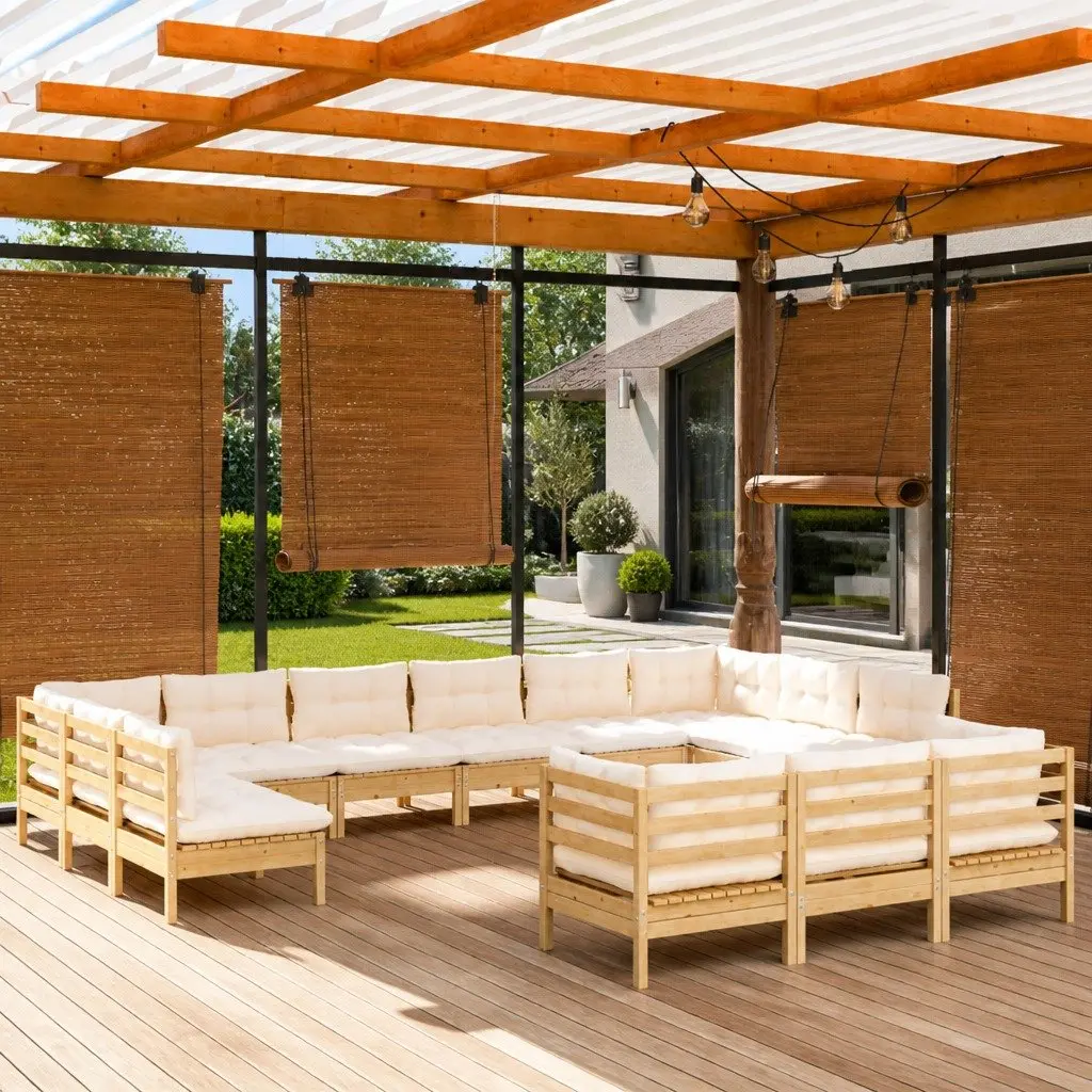 13 Piece Pinewood Garden Lounge Set