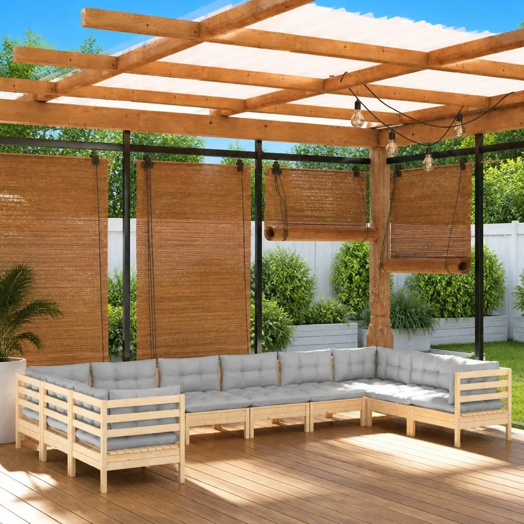 10 Piece Modular Garden Lounge Set in Grey