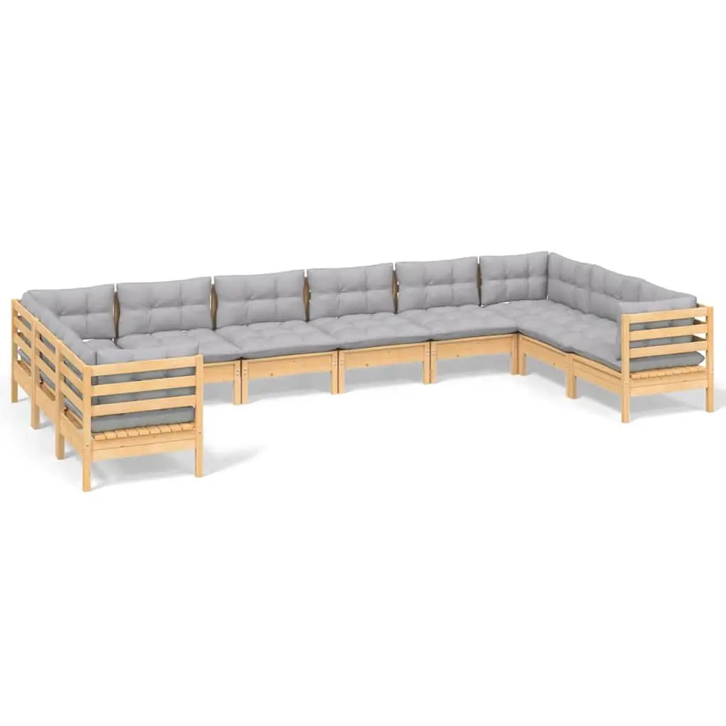10 Piece Modular Garden Lounge Set in Grey