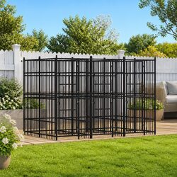 Heavy Duty Steel Outdoor Dog Kennel with Exercise Pen