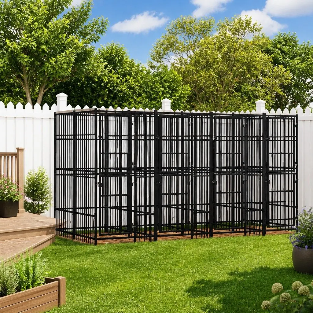 Steel Dog Kennel Outdoor Run for Safe Play