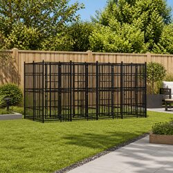 Durable Outdoor Dog Kennel Steel Exercise Pen Black
