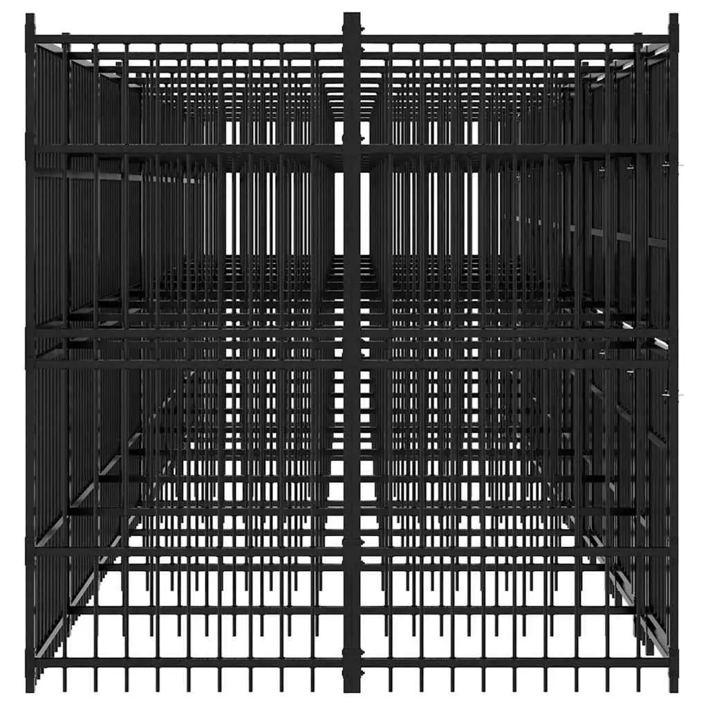 Dog Kennel Powder-coated Steel Large Black Exercise Run Pen