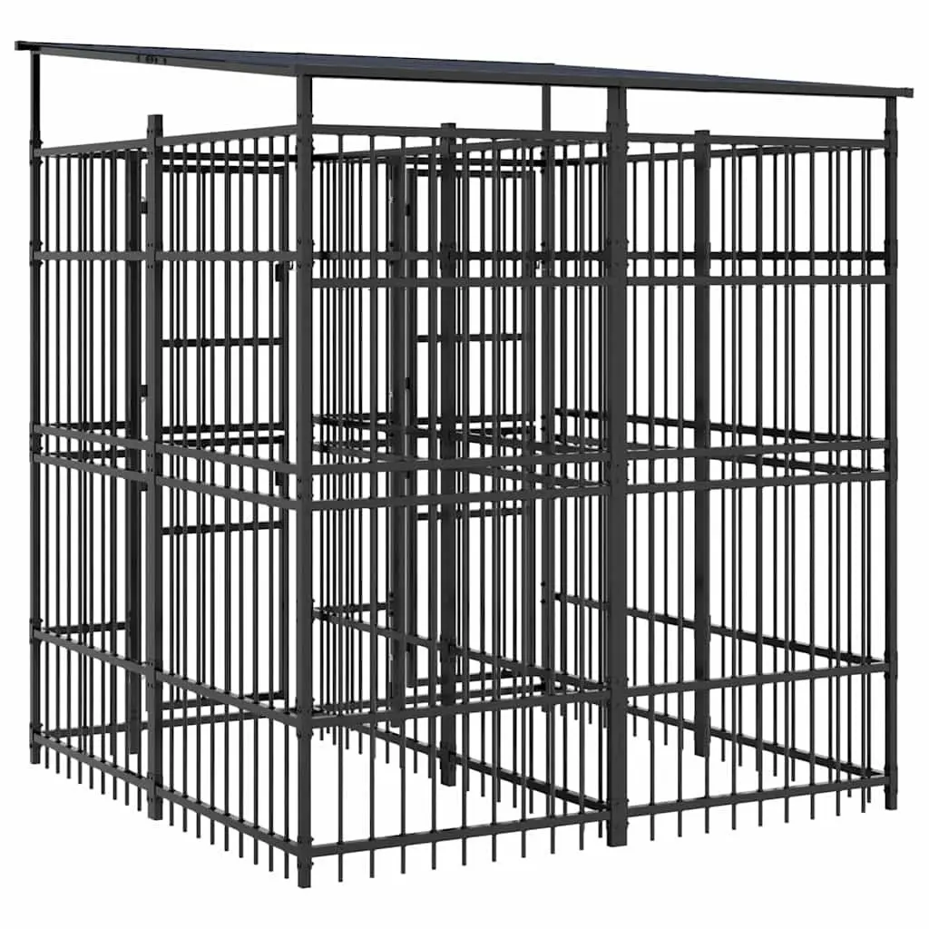 Steel Outdoor Dog Kennel with Roof